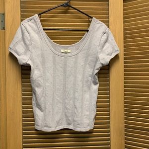 3/$17 EUC Madewell Small Pointelle Grey Top